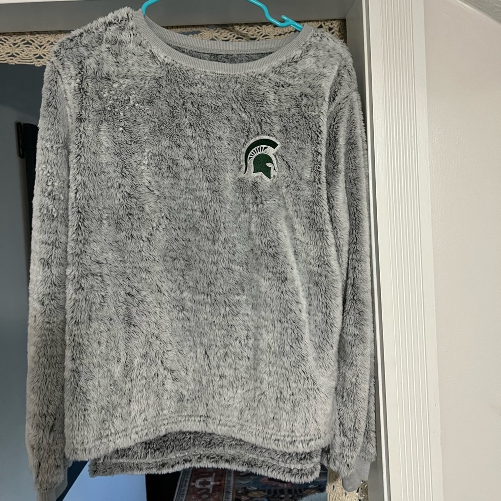 Michigan state sherpa crew neck